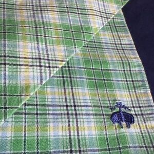 Brooks Brothers Green and Yellow Plaid Tie Handkerchief Combo